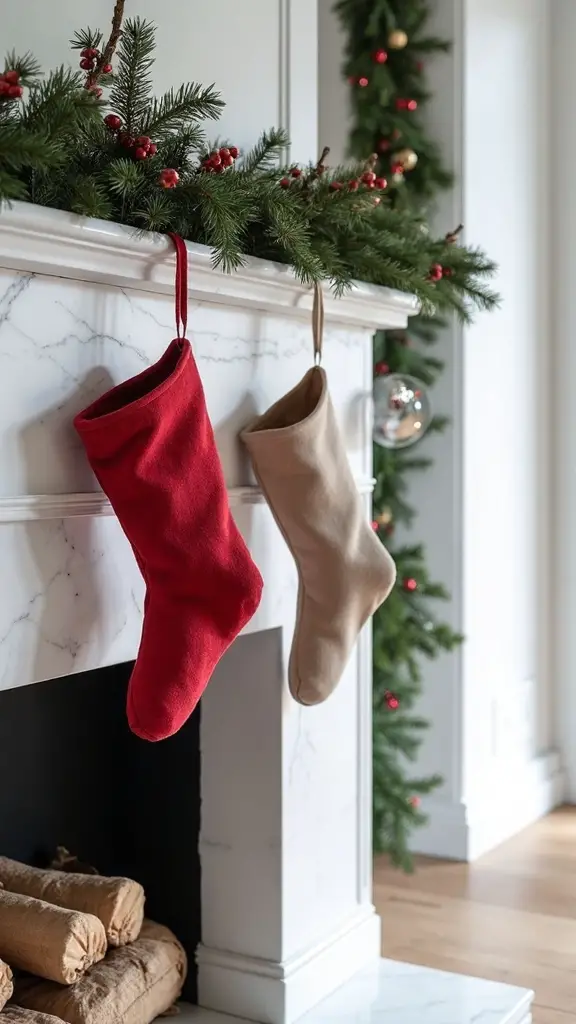 modern minimalist christmas stockings