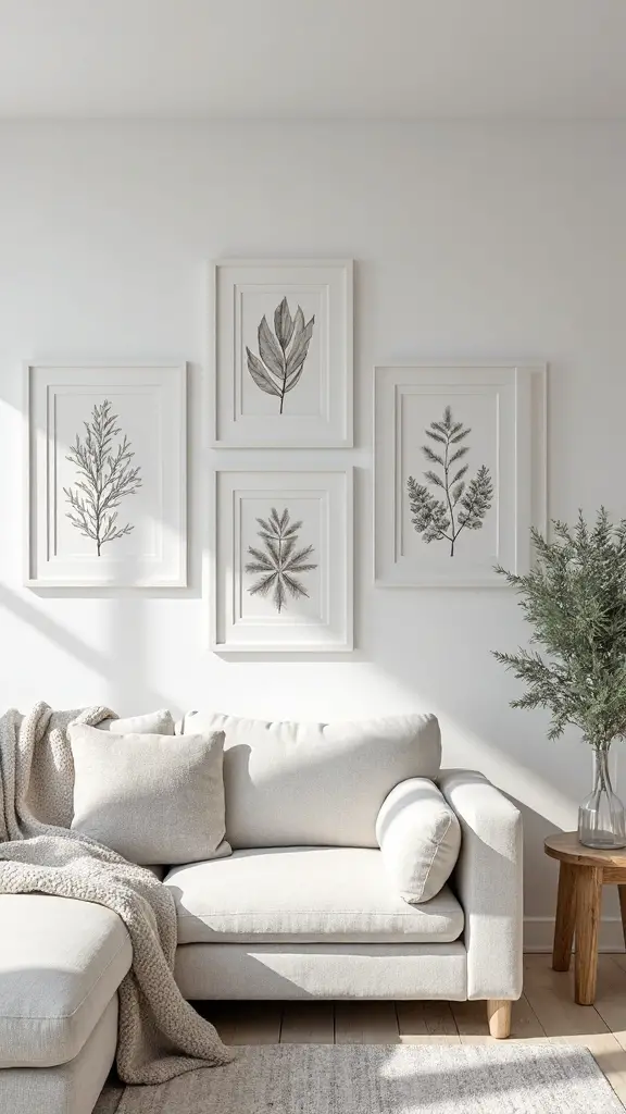 monochromatic winter gallery wall art