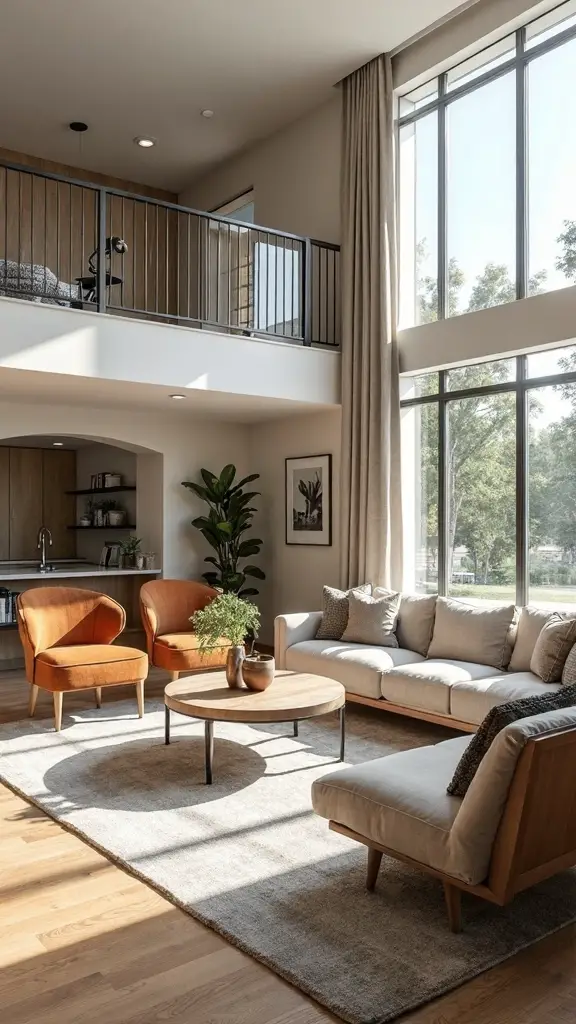 multiple seating areas create flow