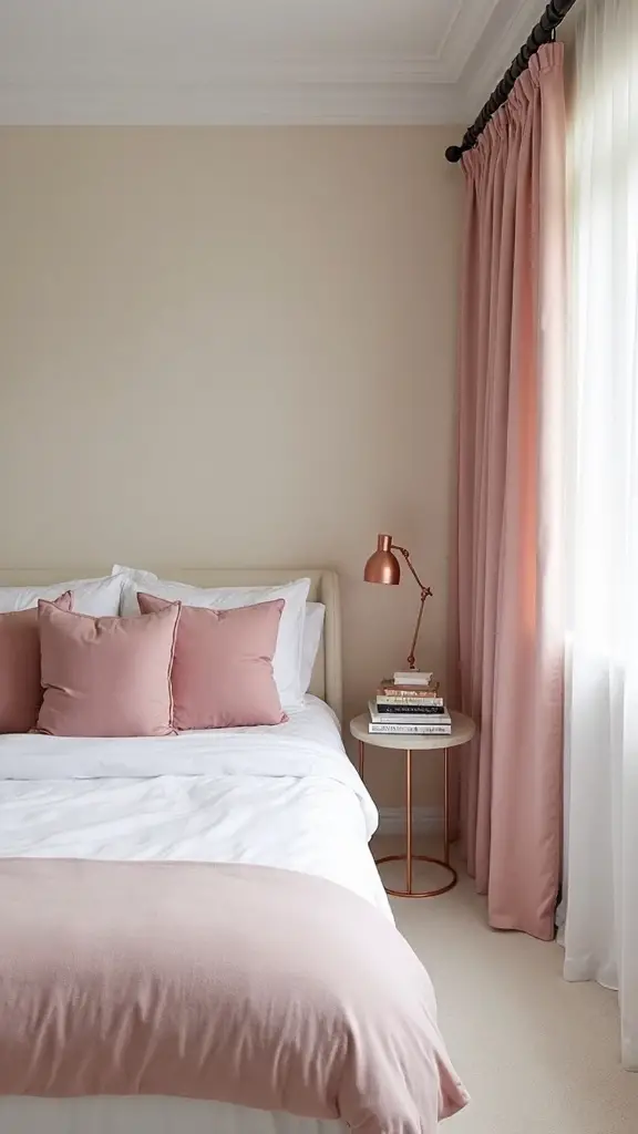 neutral base pink accents balanced