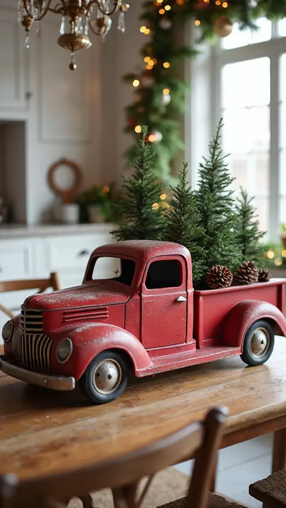 nostalgic farmhouse holiday centerpiece display