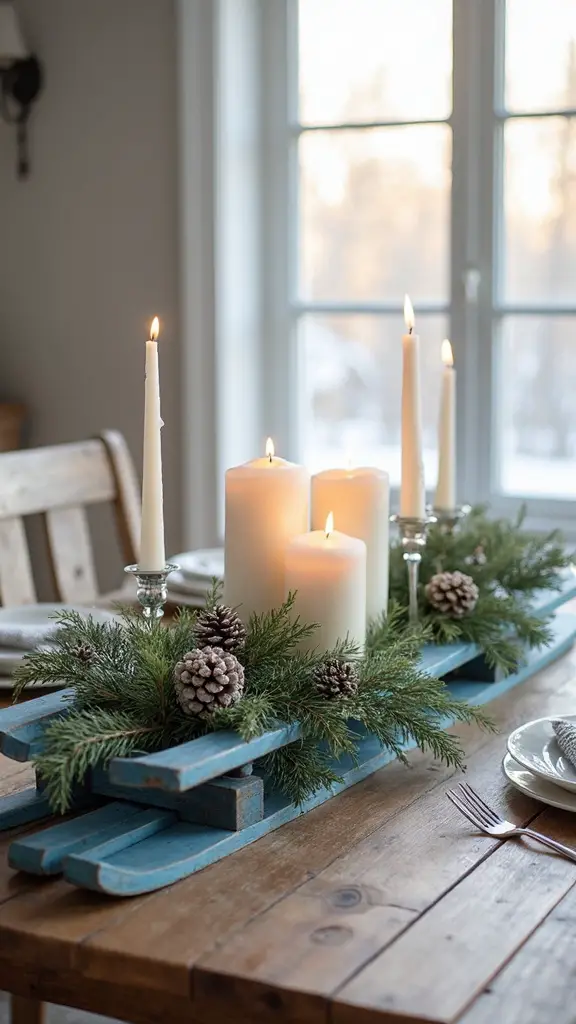 nostalgic farmhouse winter wonderland centerpieces