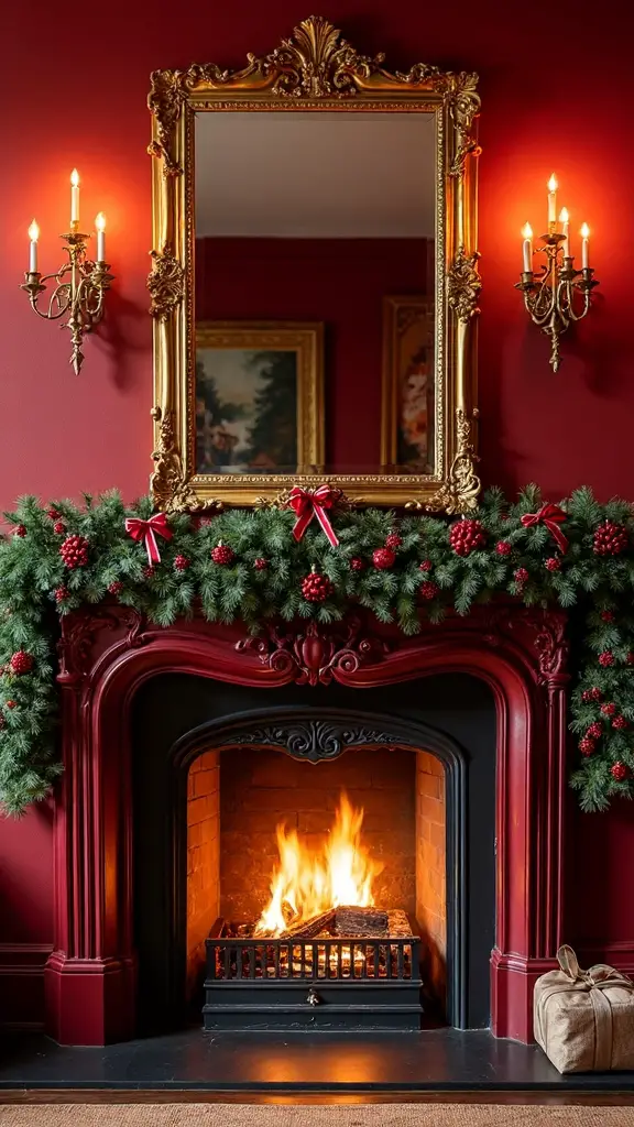 opulent christmas fireplace focal point