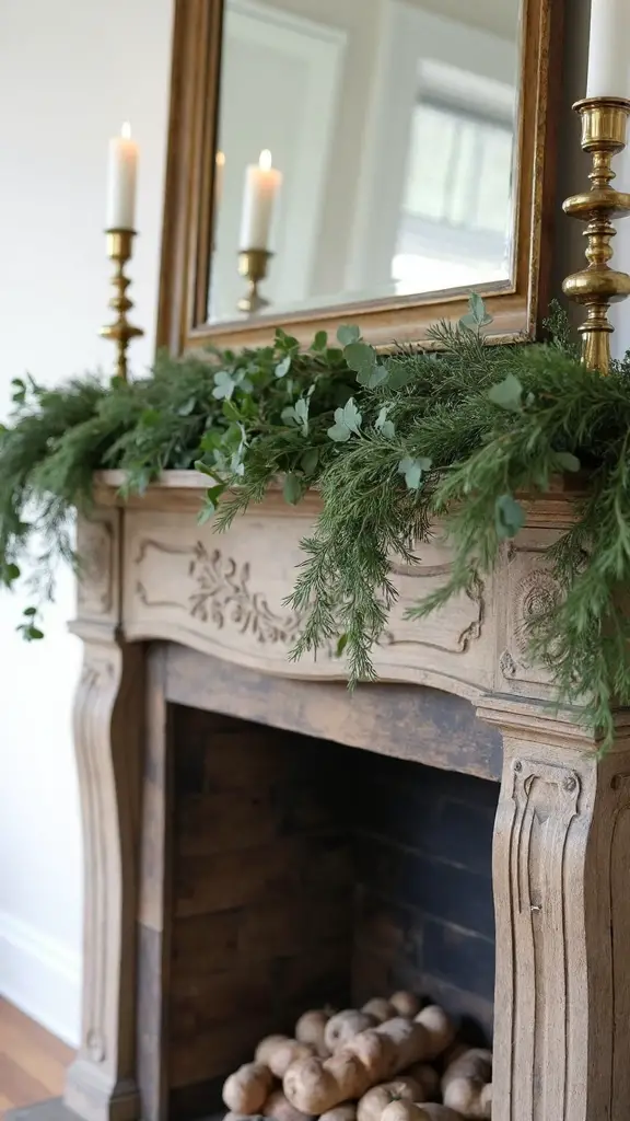 organic elegant eucalyptus pine garland arrangements