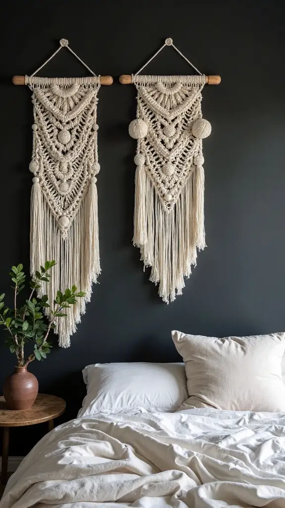organic macrame wall hangings texture