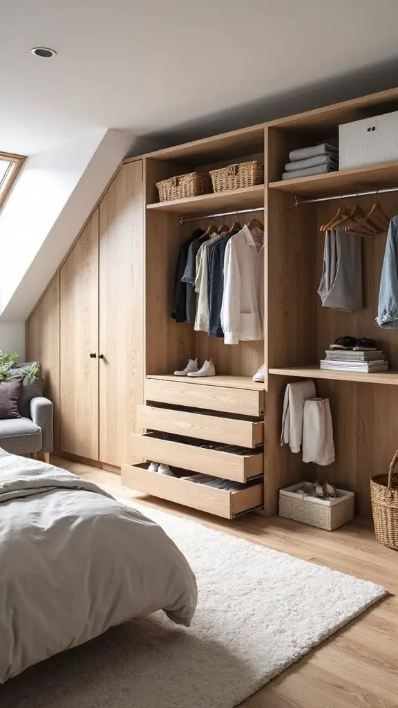 organize attic bedroom storage efficiently