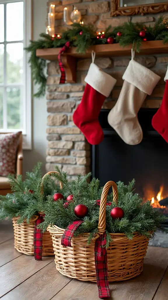 organized rustic christmas decoration storage