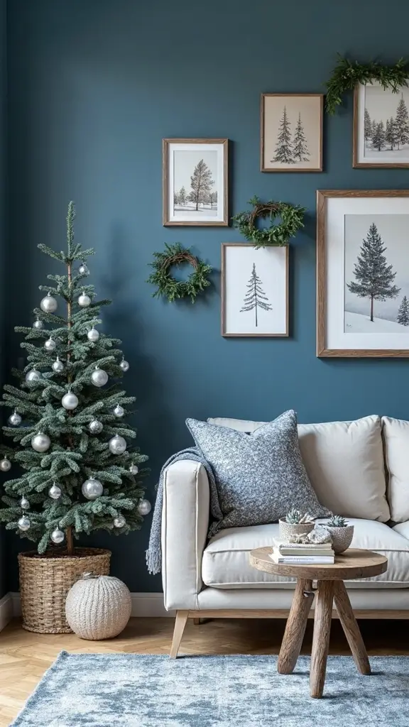 organized steel blue card display