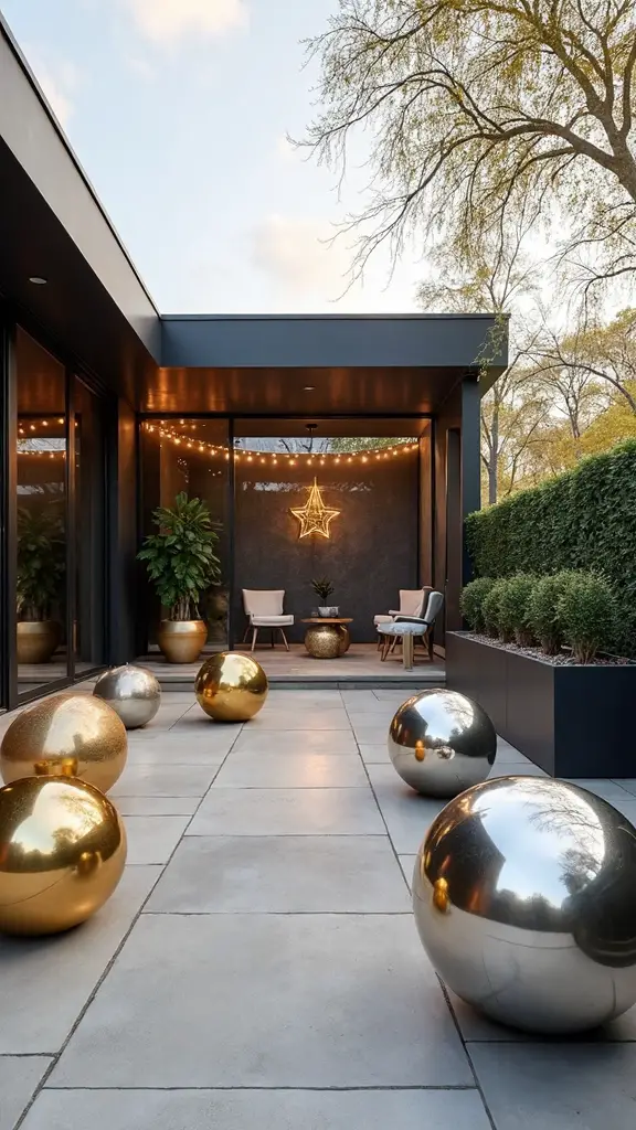 oversized ornaments create grand winter displays