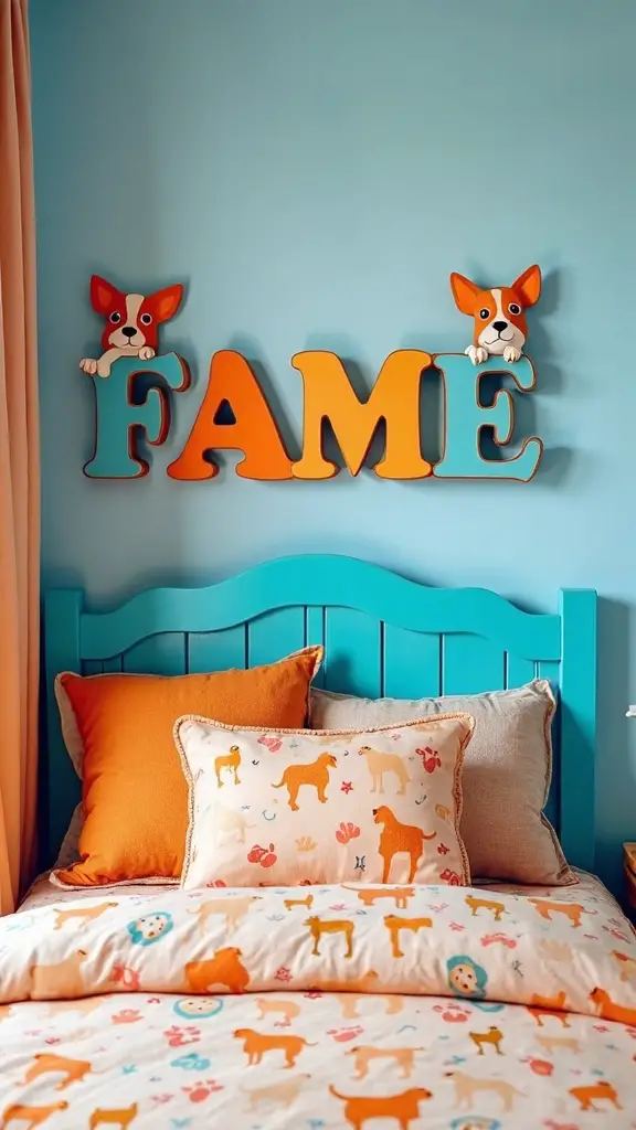 personalized bluey themed letter art centerpiece