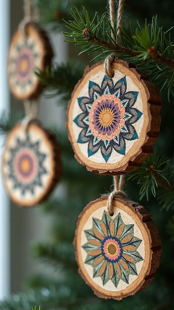 personalized natural wood slice ornaments