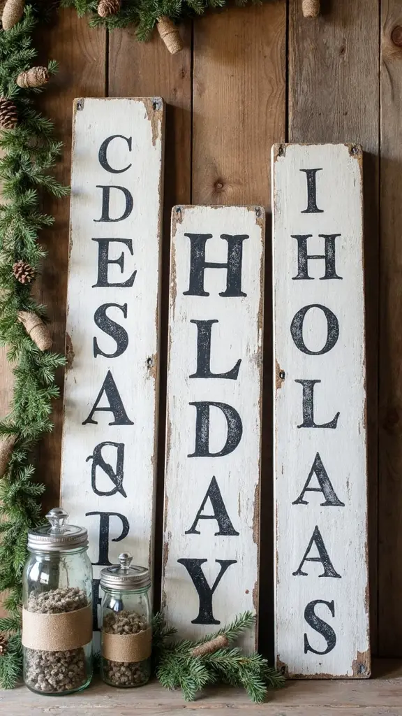 personalized vintage wooden holiday decor