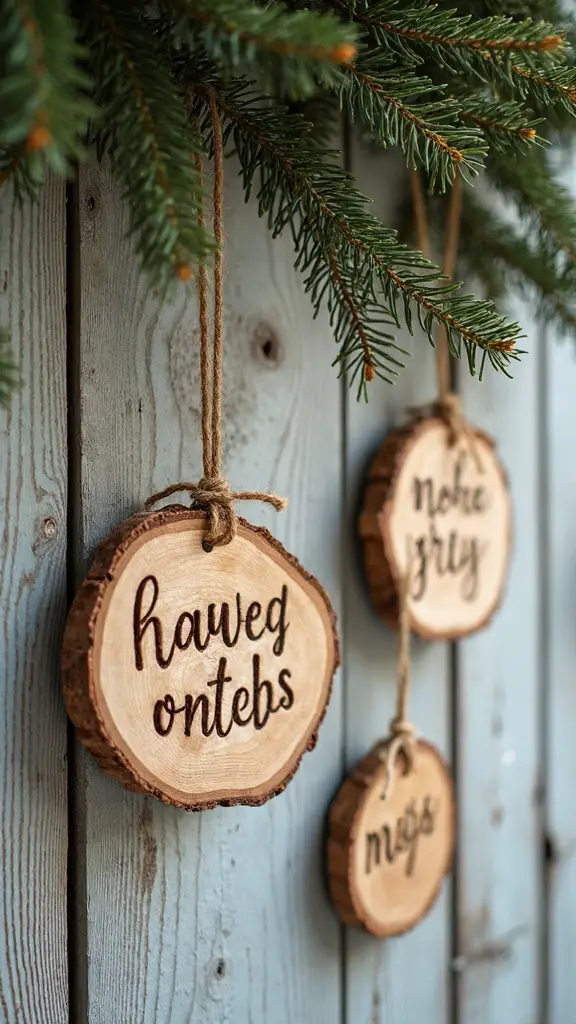 personalized wooden slice christmas ornaments
