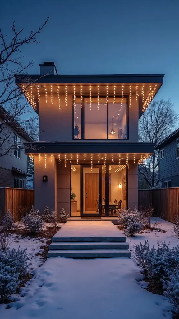 precision spaced modern icicle light arrangements