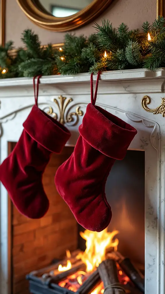 refined gleaming textured symmetrical christmas stockings