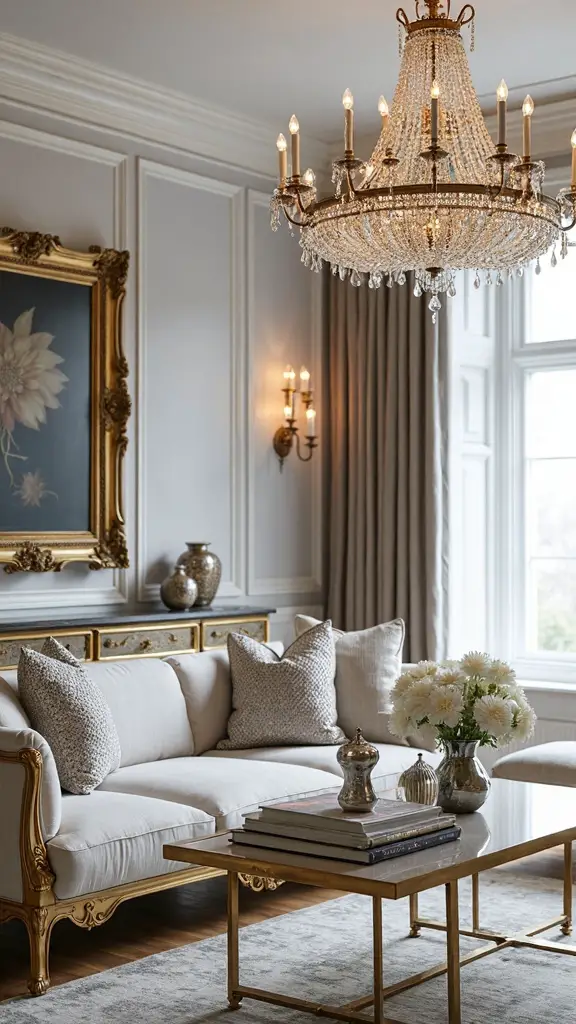 refined sparkling metallic crystalline accents