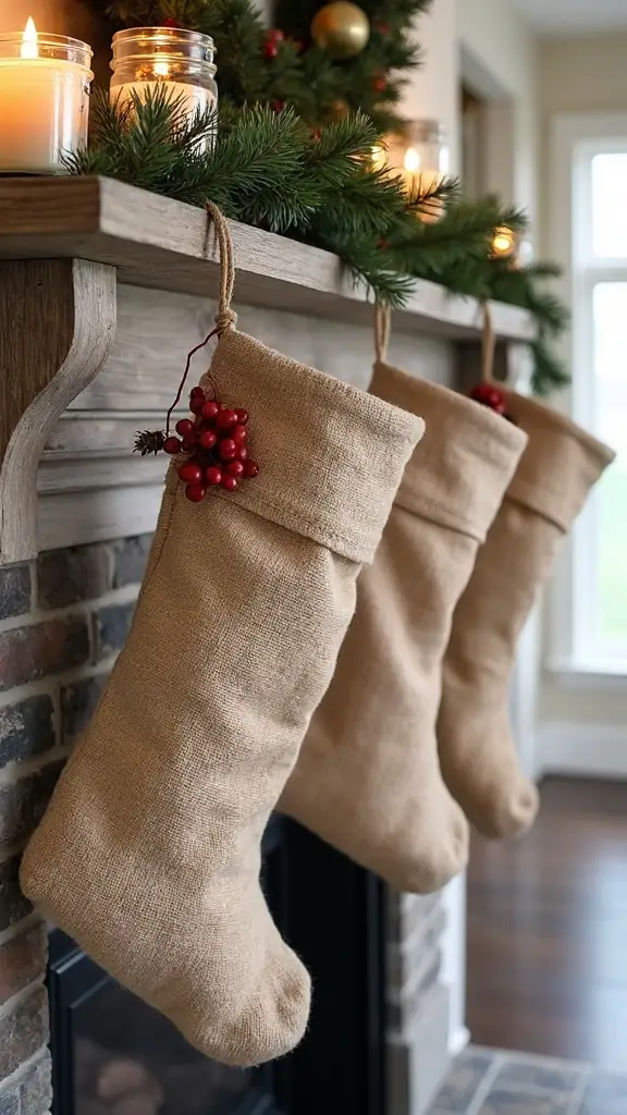 repurposed vintage feed sack stockings