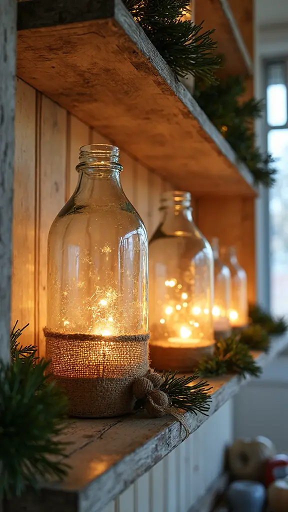 repurposed vintage milk jug luminaries
