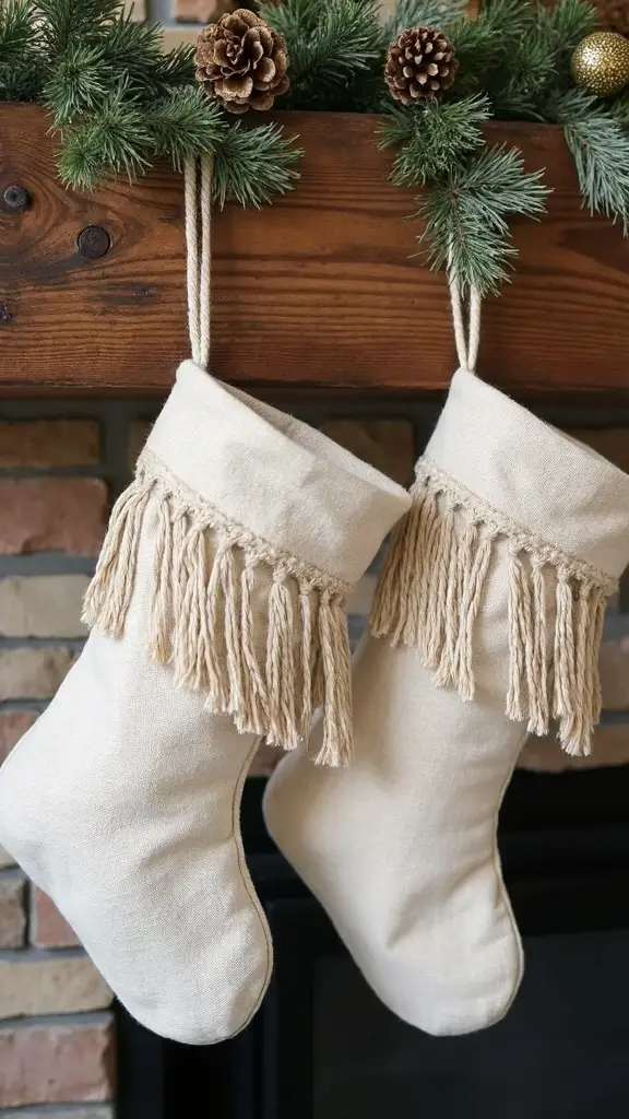 rustic boho farmhouse christmas stockings