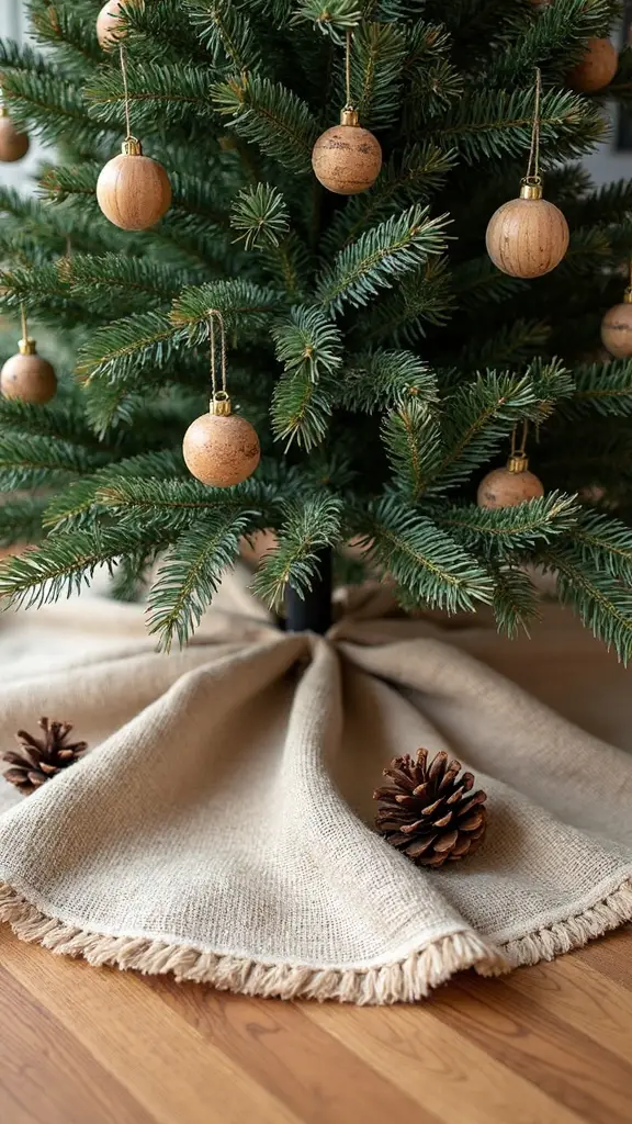 rustic burlap tree skirts with fringe