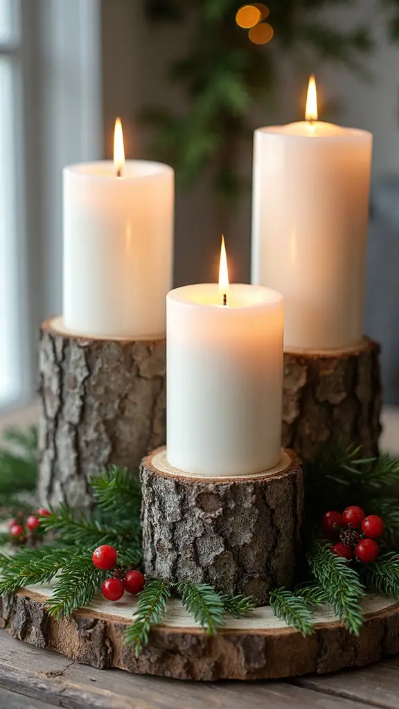 rustic charming elegant customizable birch candle holders