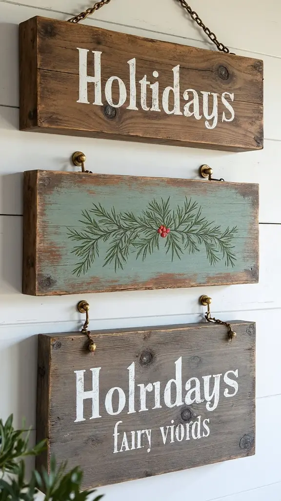 rustic charming farmhouse christmas signs