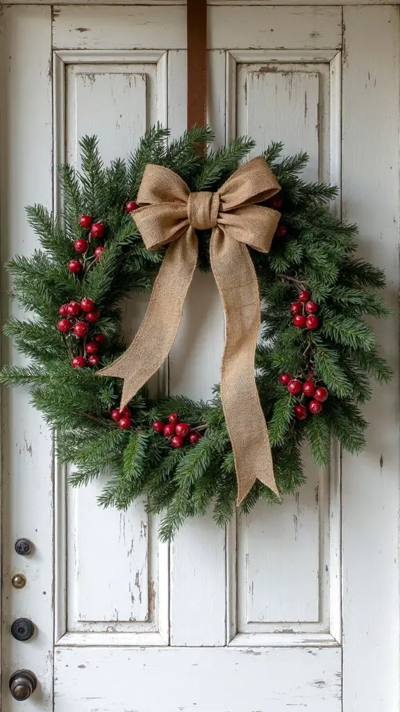 rustic charming farmhouse christmas wreath