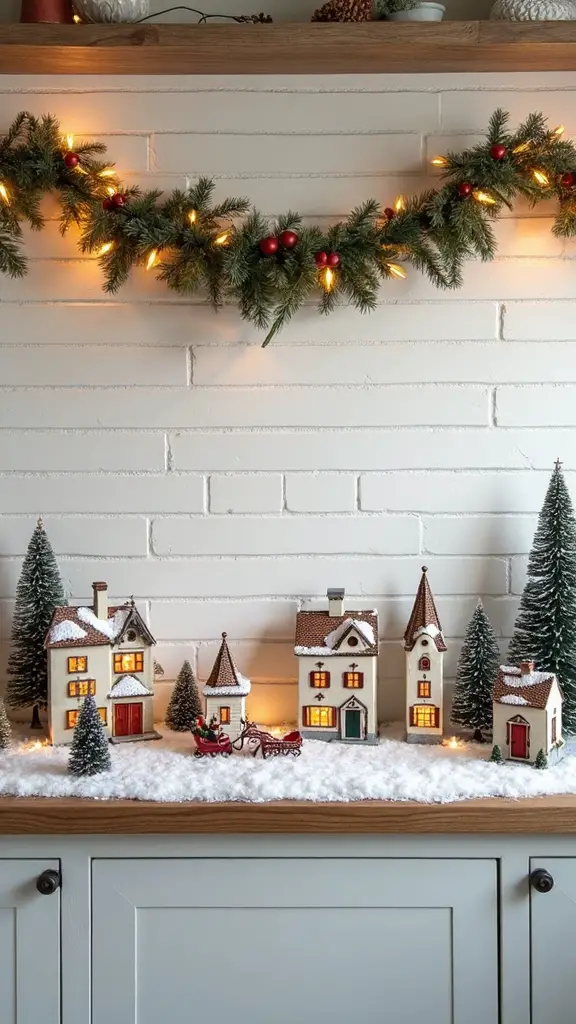 rustic christmas village backdrop