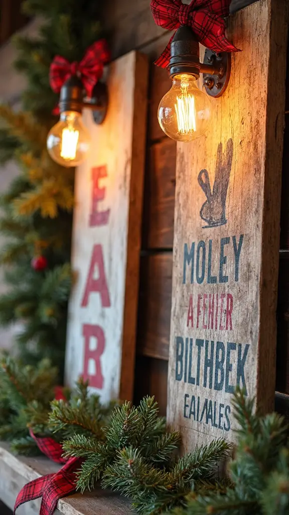 rustic christmas wood sign decor