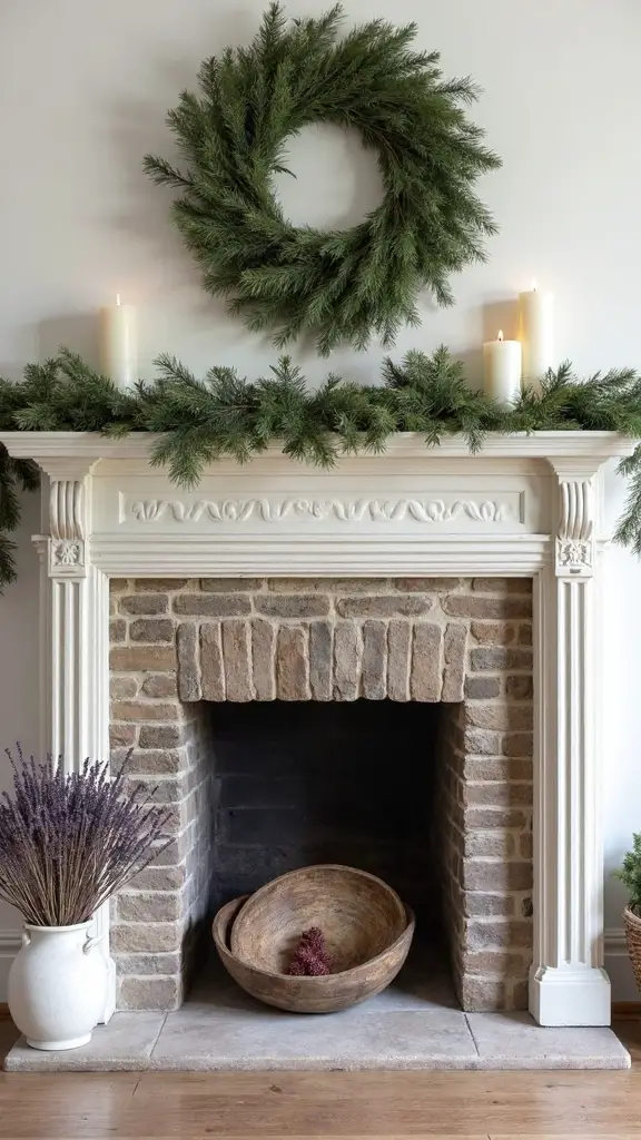 rustic cozy natural layered fireplace decor