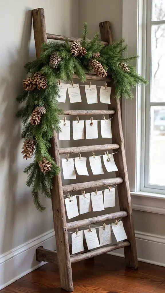 rustic farmhouse christmas card display
