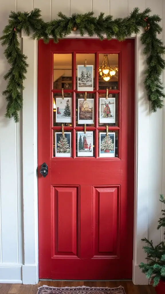 rustic farmhouse christmas card display