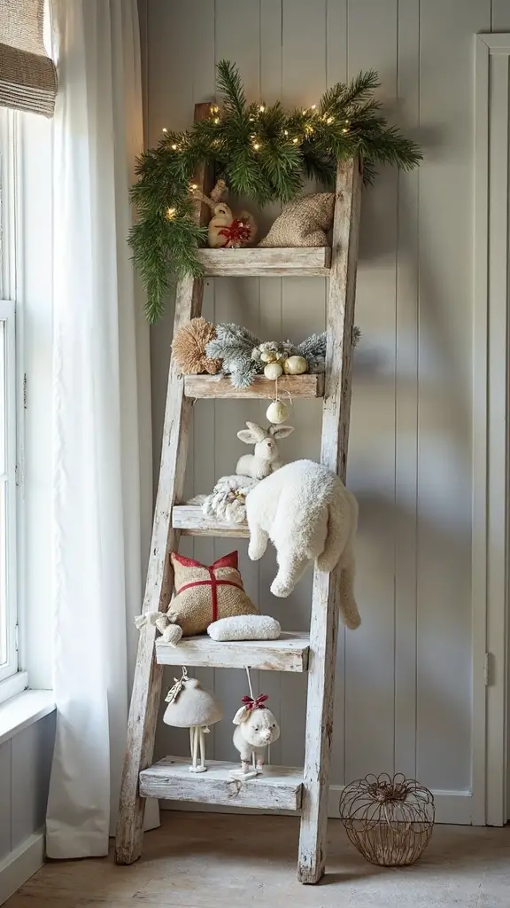 rustic farmhouse christmas card display