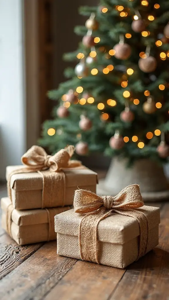 rustic farmhouse christmas gift displays