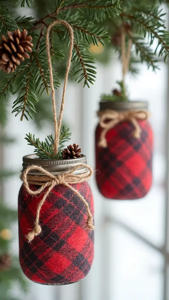 rustic farmhouse christmas jar ornaments