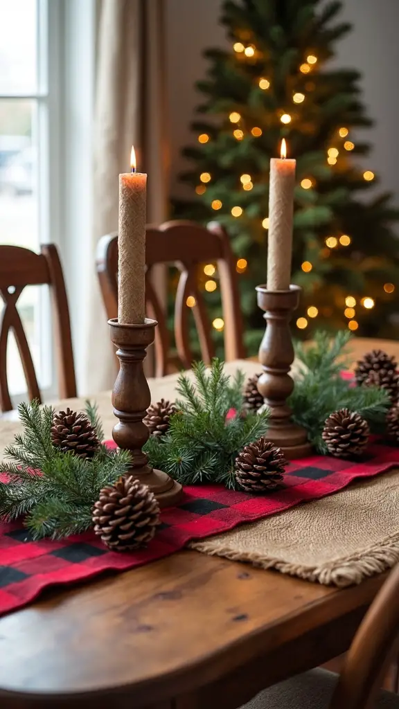 rustic farmhouse christmas table decor