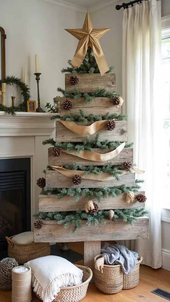 rustic farmhouse christmas tree alternatives
