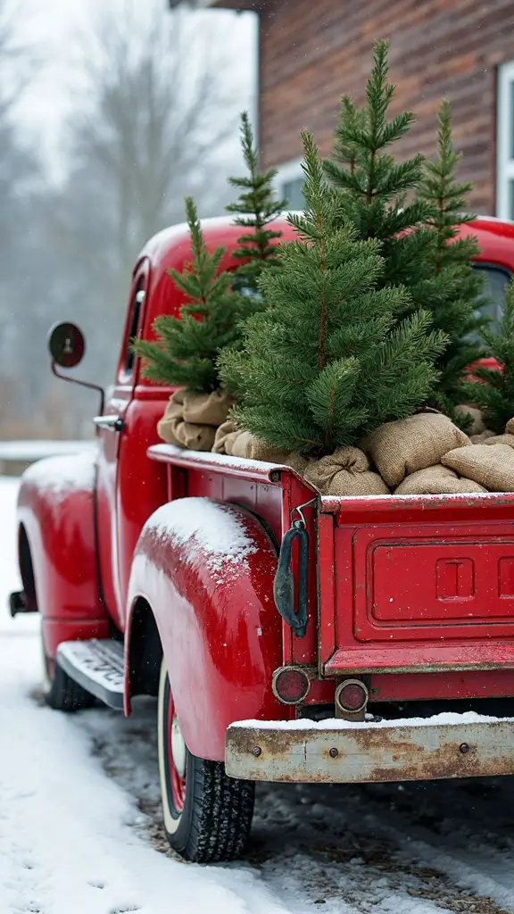 rustic farmhouse christmas tree display