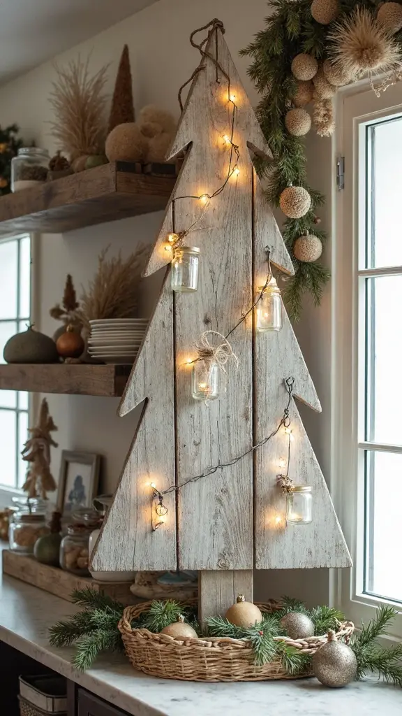 rustic farmhouse christmas tree display