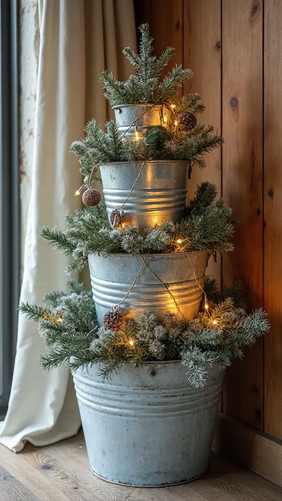 rustic farmhouse christmas tree display