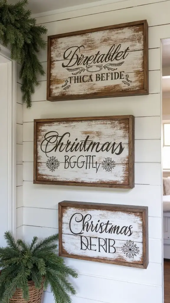 rustic farmhouse christmas wood signs