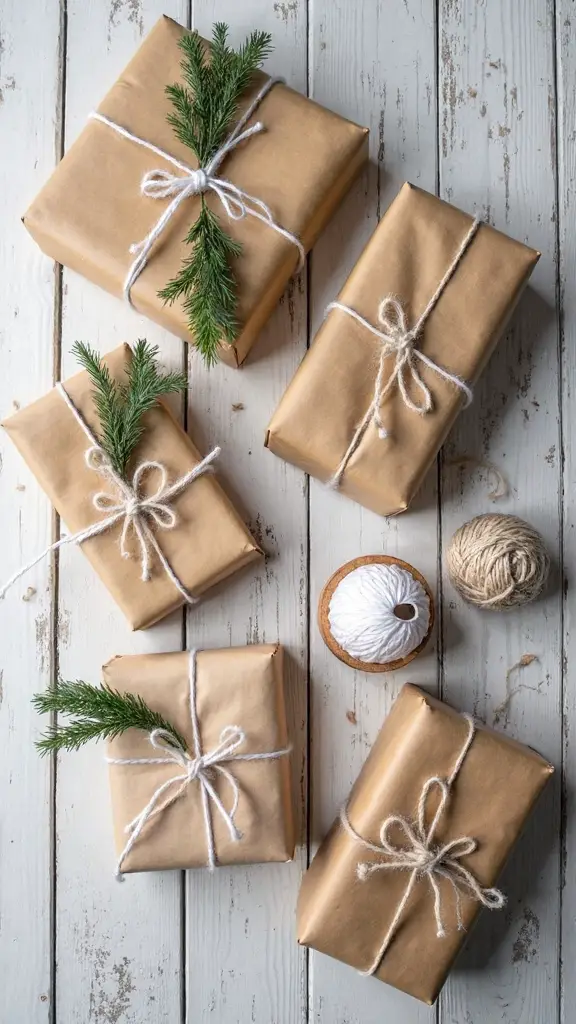 rustic farmhouse gift wrapping decor