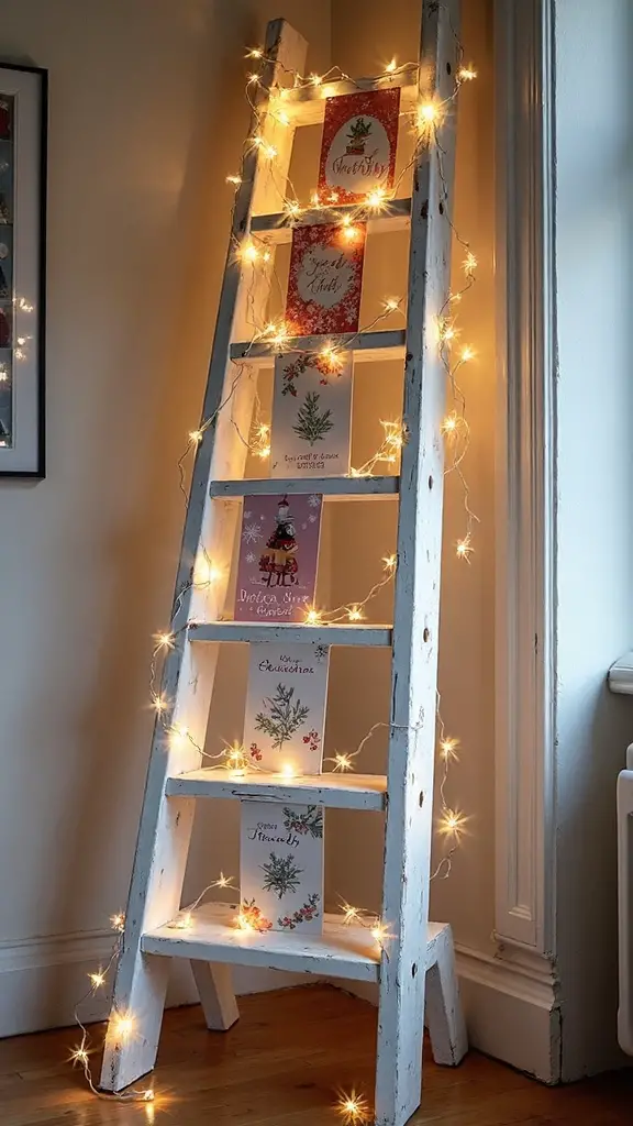 rustic farmhouse holiday card display