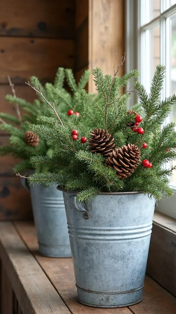 rustic farmhouse holiday centerpiece