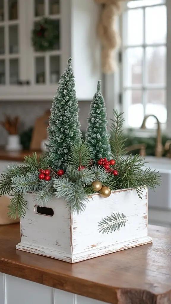 rustic farmhouse holiday centerpiece display