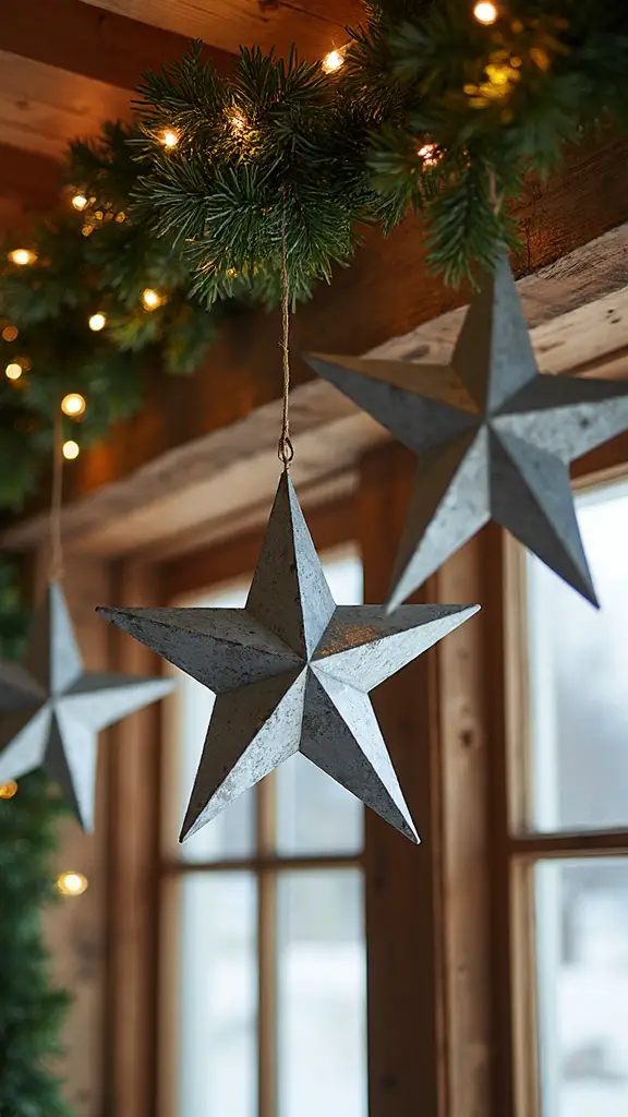 rustic farmhouse modern galvanized star decor