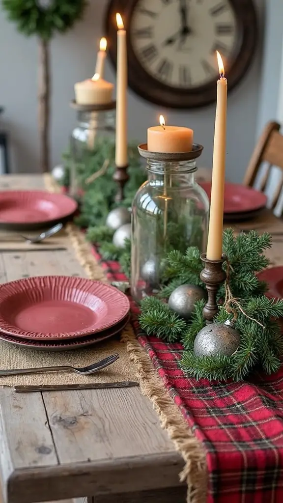 rustic farmhouse table runner layers