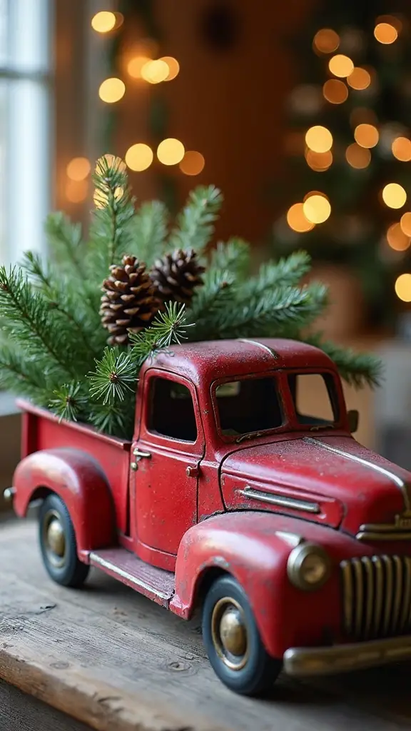 rustic farmhouse vintage truck centerpieces