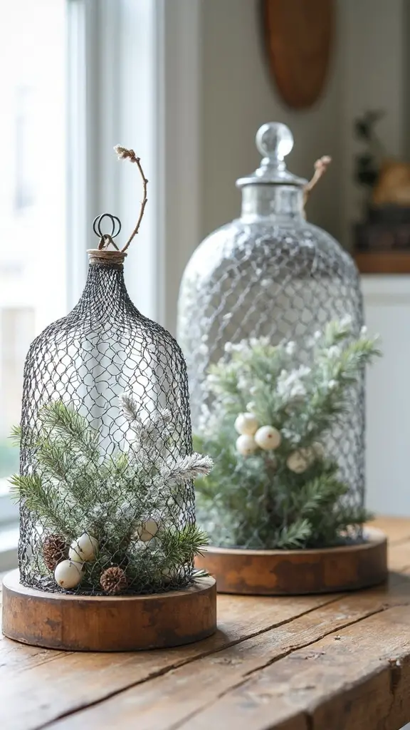 rustic farmhouse winter botanical displays