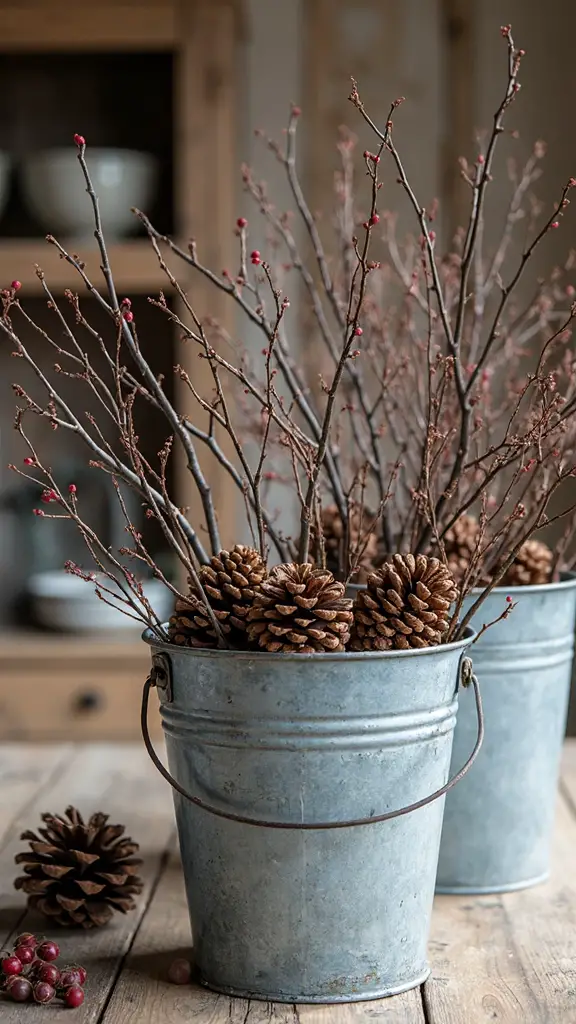 rustic farmhouse winter centerpieces